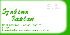 szabina kaplan business card